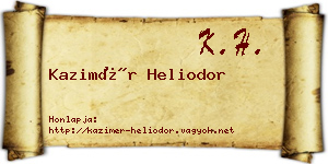 Kazimér Heliodor névjegykártya